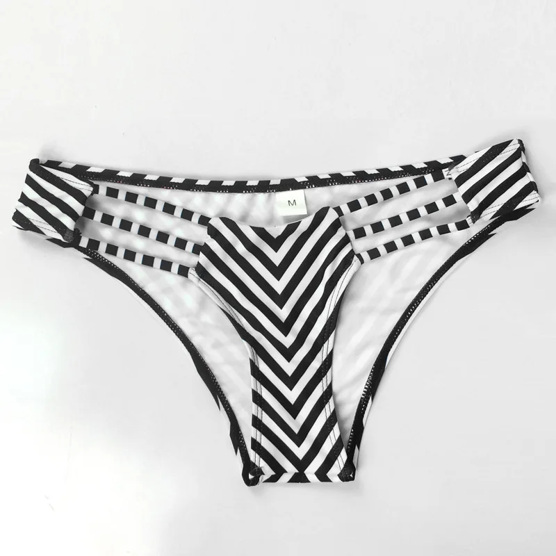 Розовый пикантный черный трикини бикини для женщин 2017 полосатый бандажный