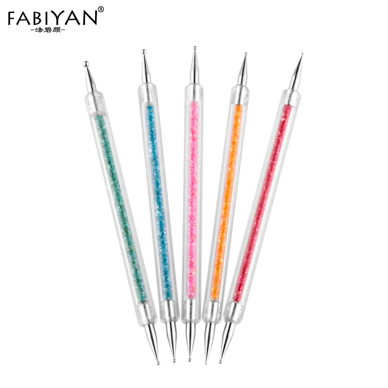 5 шт./набор двусторонняя Кисть для нанесения гель лака|dotting pen|dotting nail toolnail art dotting tool