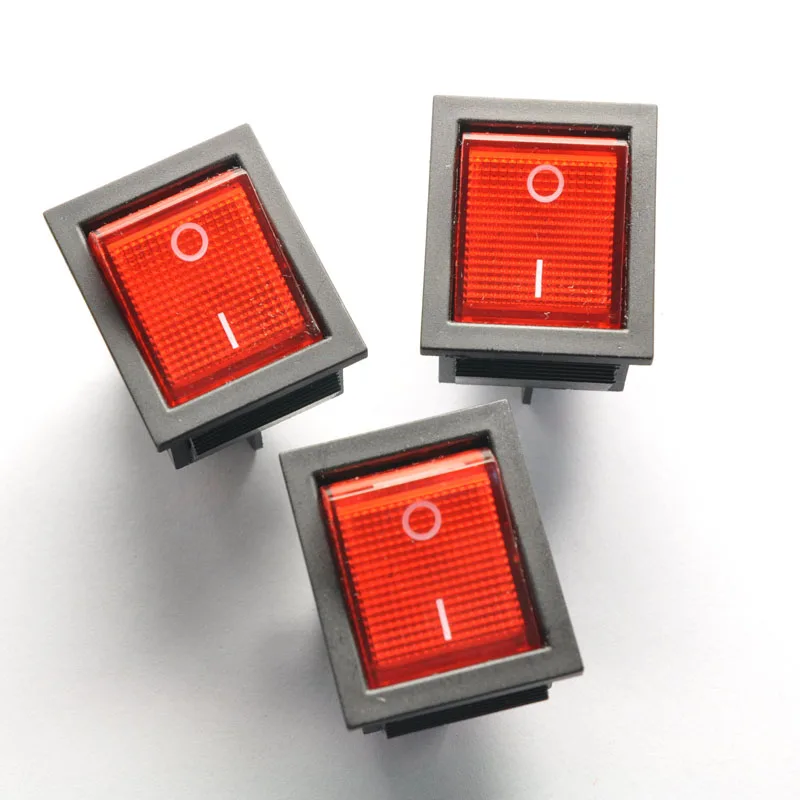 

KCD4-201 4p 2 files illuminated Red rocker power switch 16A/250V