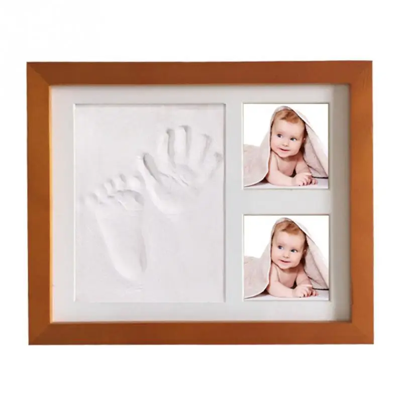Coffee Фоторамка комплект Новорожденный ребенок Handprint и форма в виде отпечатка ноги производитель твердой деревянной фоторамки Лидер продаж - Цвет: Coffee