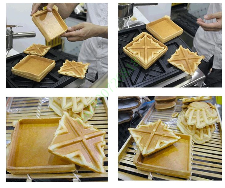 110 В 220 в коммерческий антипригарный 2 шт. вафельница для варенья электрическая сэндвич вафельница пекарское оборудование машина для пекаря EU/AU/UK/US Plug