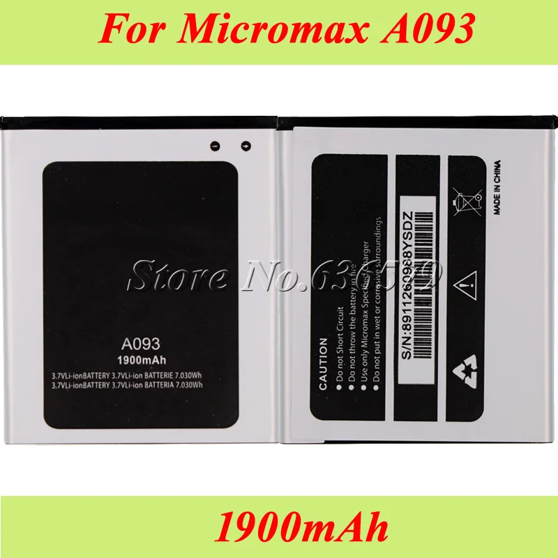 Для Micromax A093 аккумулятор 1900mAh Высокое качество Мобильный телефон | Мобильные