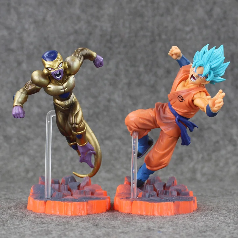 2 stili di Dragon Ball Risurrezione F золотой морозильник Гоку против фигурку Modello Giocattolo дель ПВХ