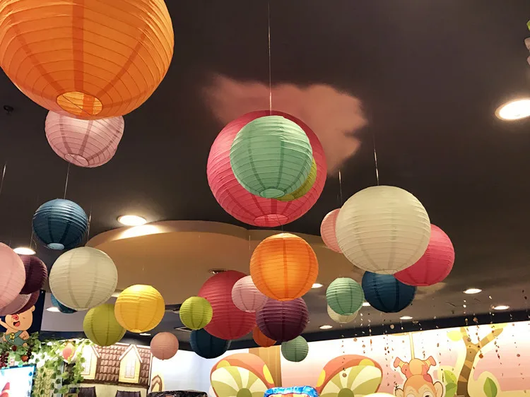 

( 10 Pcs / lot ) Chinese Lantern round paper lamp Wedding decoration festival birthday party supplies wedding Marriage