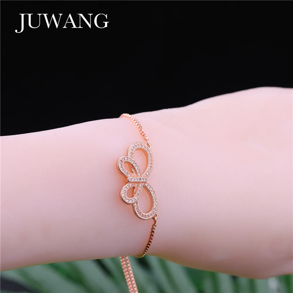 

JUWANG Brand New Butterfly Adjustable Bracelet for Woman Cubic Zirconia Crystal CZ Silver Color/Sliver Color Fashion Jewelry