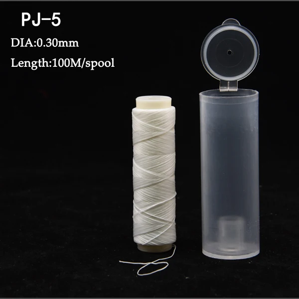 PJ-5 0.30mm 100M 1 шт. PJ1/2/3/4/5/7 высокая прочность полиэстер приманки упругой нити катушки морские рыболовные аксессуары невидимый для доставки прикорма и оснастки линии - Цвет: PJ-5 0.30mm 100M