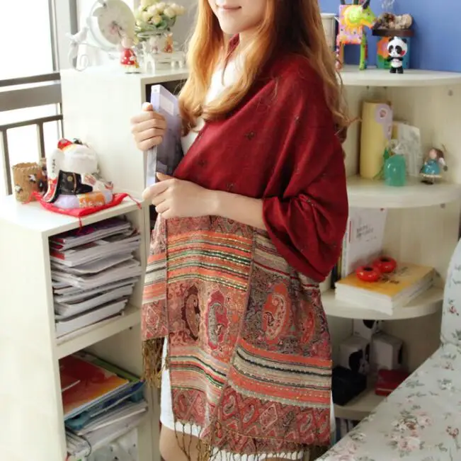Women Winter Knitted Poncho Capes Shawl Cardigans Sweater Coat Chinese Style V Neck Floral Wrap Swing |