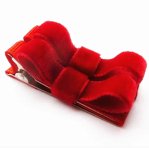 200 шт. Бесплатная доставка DHL Зимние Бархатные Ленты заколки для волос смокинг