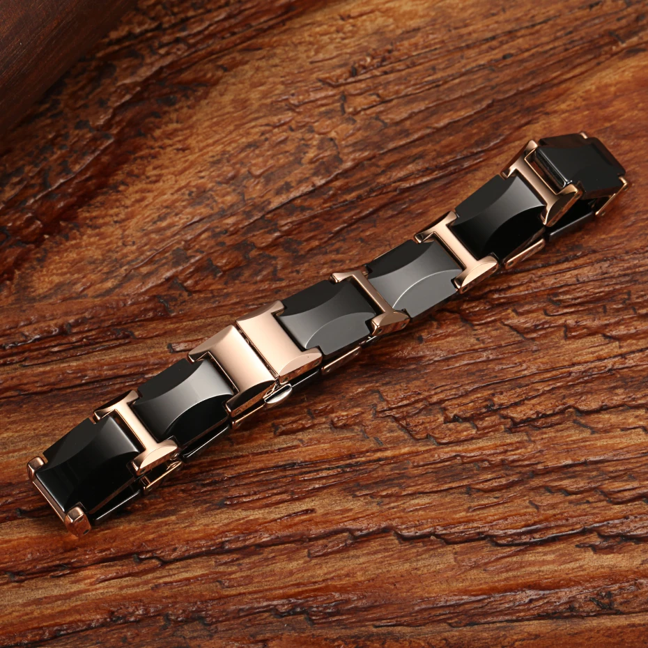 Женский браслет на запястье WelMag черный керамический унисекс магнитной застежке