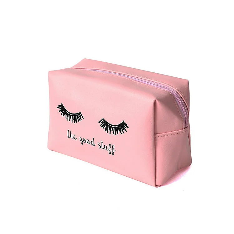 Розовый кавайный пенал ручка для ресниц коробка Большой PU Макияж сумки девочек