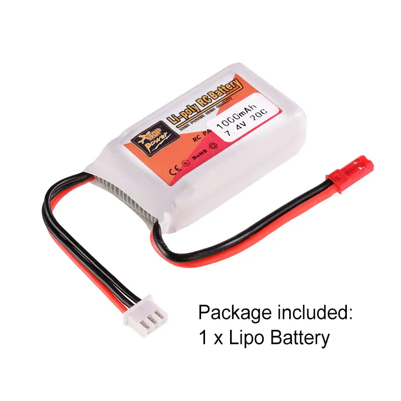 ZOP Power 7 4 В 1000 мАч 20C 2S Lipo батарея JST вилка аккумуляторная для RC FPV гоночный Дрон