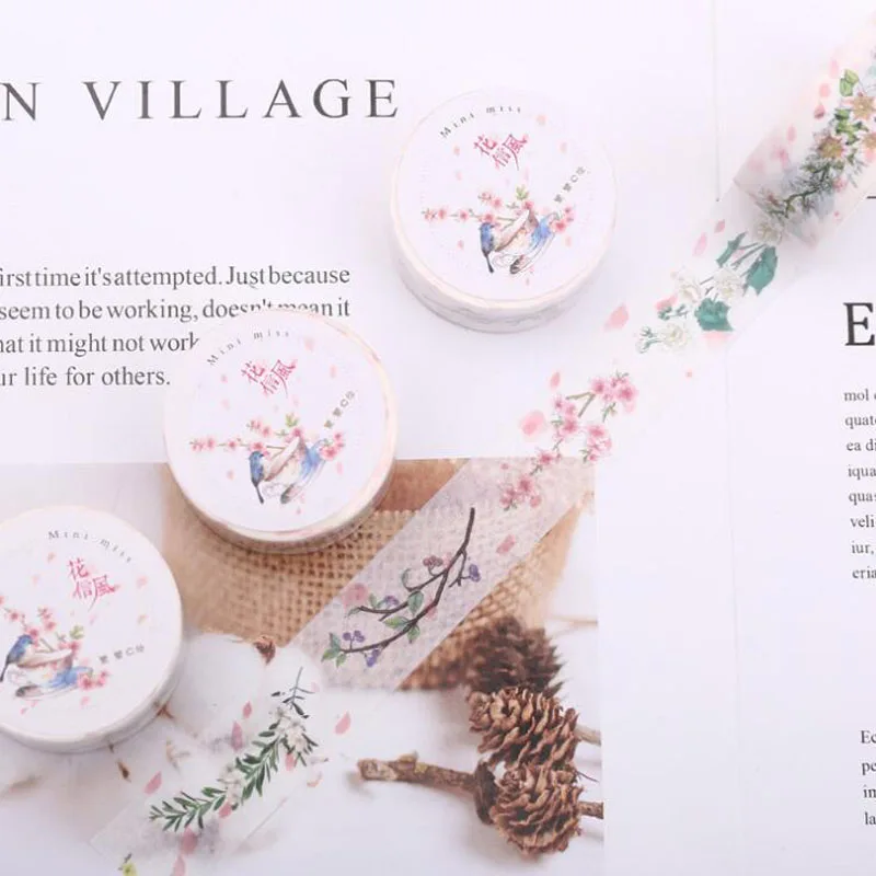 1 рулон Васи Маскировочная Лента Цветочные животные Цветок бумага маскирующая