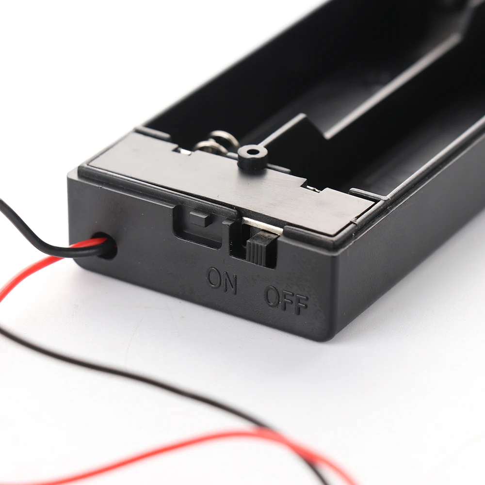 2*18650 Battery Box Case Holder Series 2 Slots DIY Storage Switch ON/Off &ampCover DC Plug For Soldering Connecting |