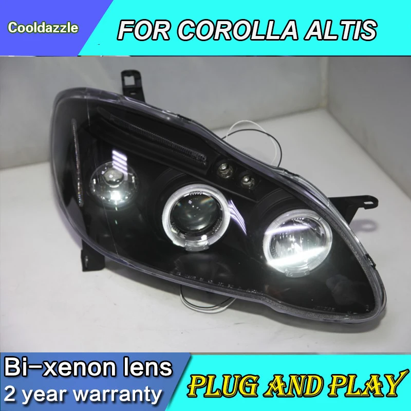 Для TOYOTA COROLLA ALTIS светодиодный головной светильник ангельские глазки фары 2001 2002 2003 2004 2005 2006 год