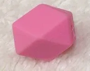 pink Смешанные цвета 100 шт./лот 14 мм Силиконовое жевательное ожерелье s бисер «геометрическая фигура»-силиконовые бусины-DIY Силиконовое ожерелье для прорезывания зубов - Окраска металла: pink