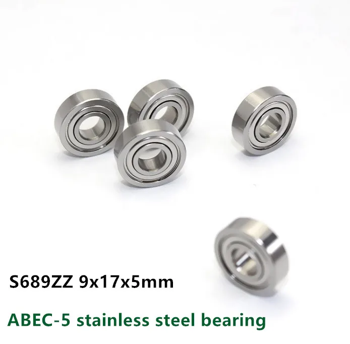 50 шт./лот ABEC-5 S689ZZ 9x17x5 нержавеющая сталь радиальный шарикоподшипник S689 -2Z 9*17*5 мм |