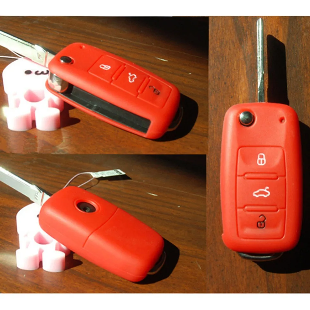 

Protective Silicone Remote Car Key Case Cover for Volkswagen VW POLO Tiguan Passat B5 B6 B7 Golf EOS Scirocco Jetta MK6 Octavia