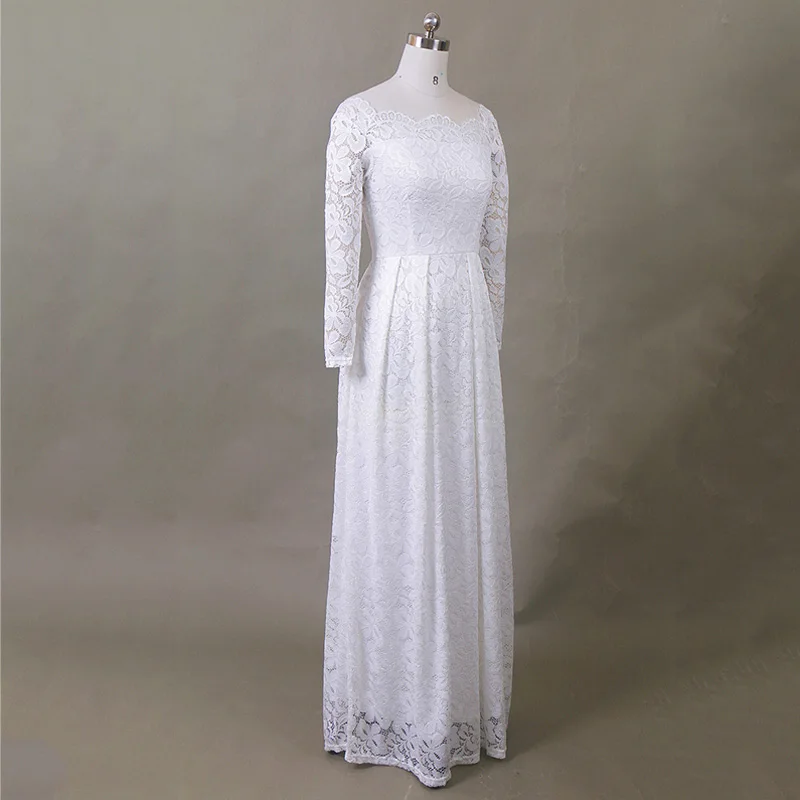 2019 Autumn Winter New Women's Brand White Lace Dresses Sexy Off Shoulder Vestido De Festa Tunic Slim Evening Party Long Dress | Женская