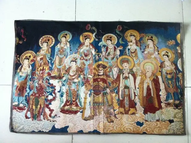 

Tibet, silk embroidery thangka of guanyin Buddha's birthday