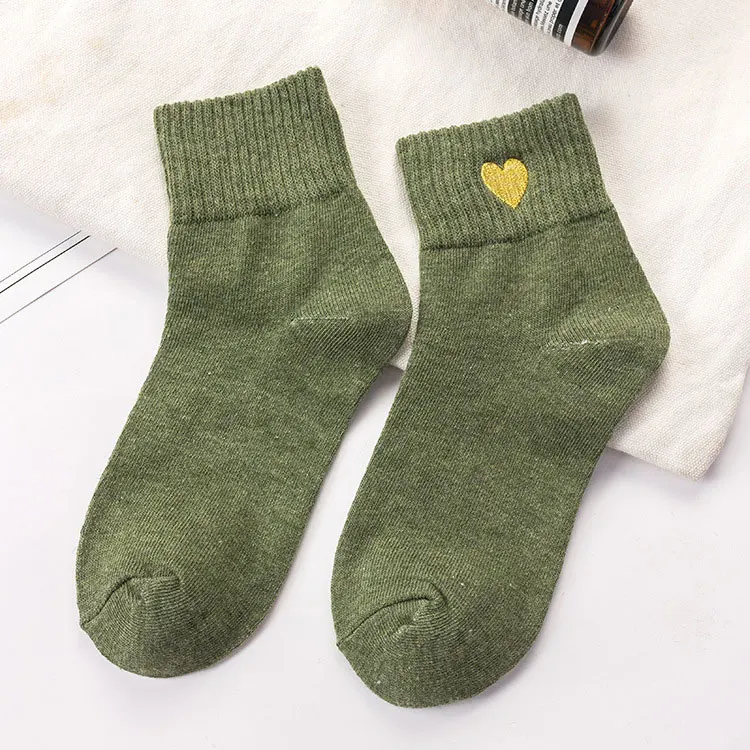 heartgreen Харадзюку, модные художественные носки с мультипликационным персонажем бульдогом, женские хипстерские Носки с рисунком собаки, забавные хлопковые короткие женские носки - Цвет: heartgreen