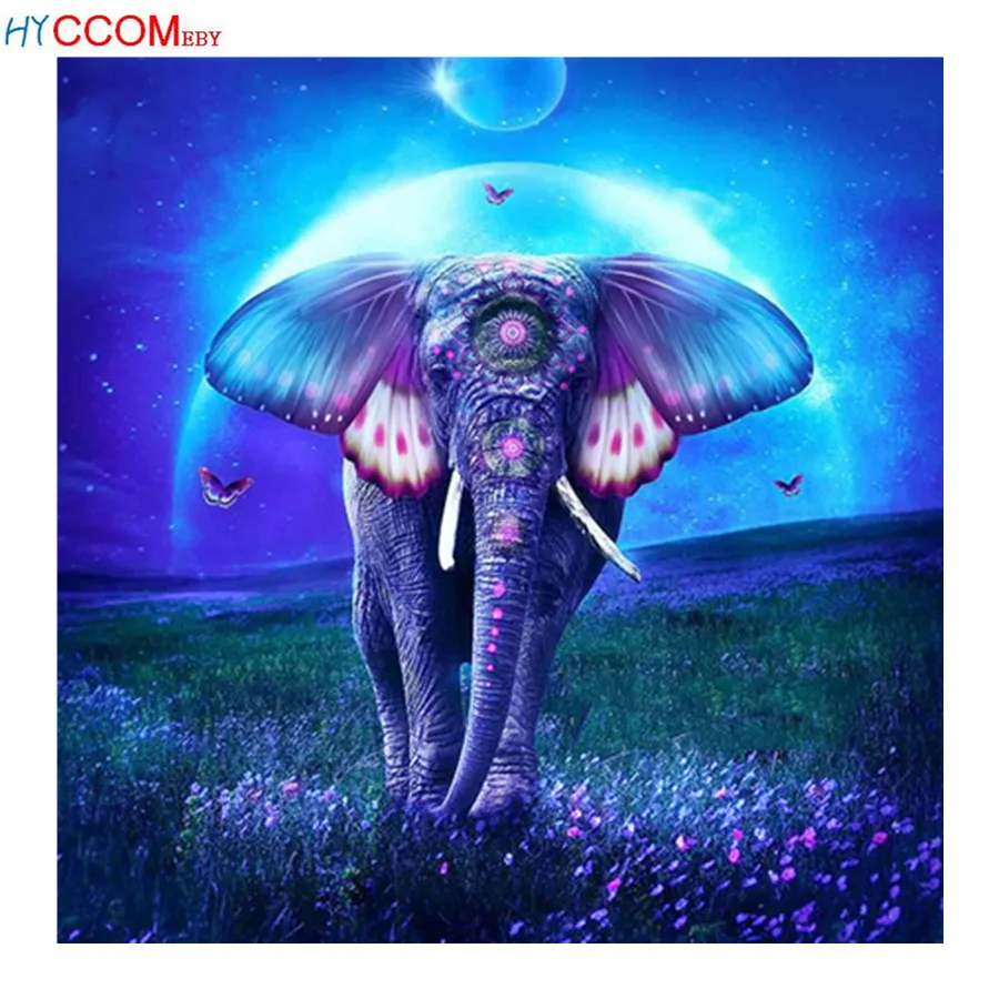 

5D DIY Diamond Painting Colorful Elephant Full Round Diamond embroidery cross stitch Diamond crystal Wall Painting