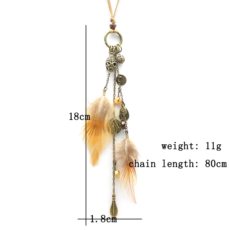 Ожерелье чокер с подвеской в виде натуральных перьев|feather pendant necklace|necklace chokerslong chain