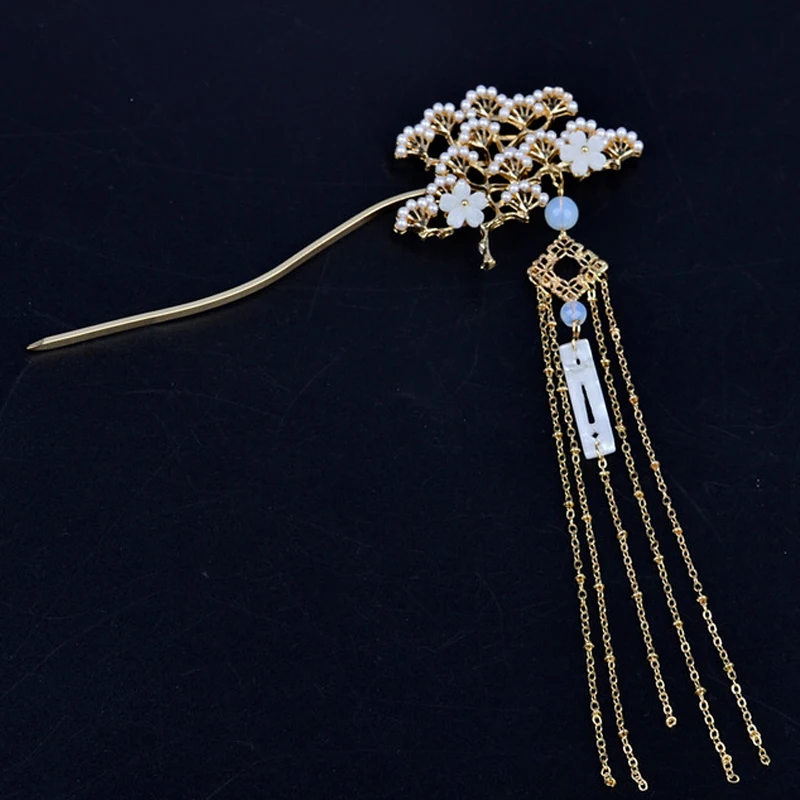 

metal hairpins with tassel classic hair accessories princess hair flowers han fu clothing accessories fairy cosplay queen party