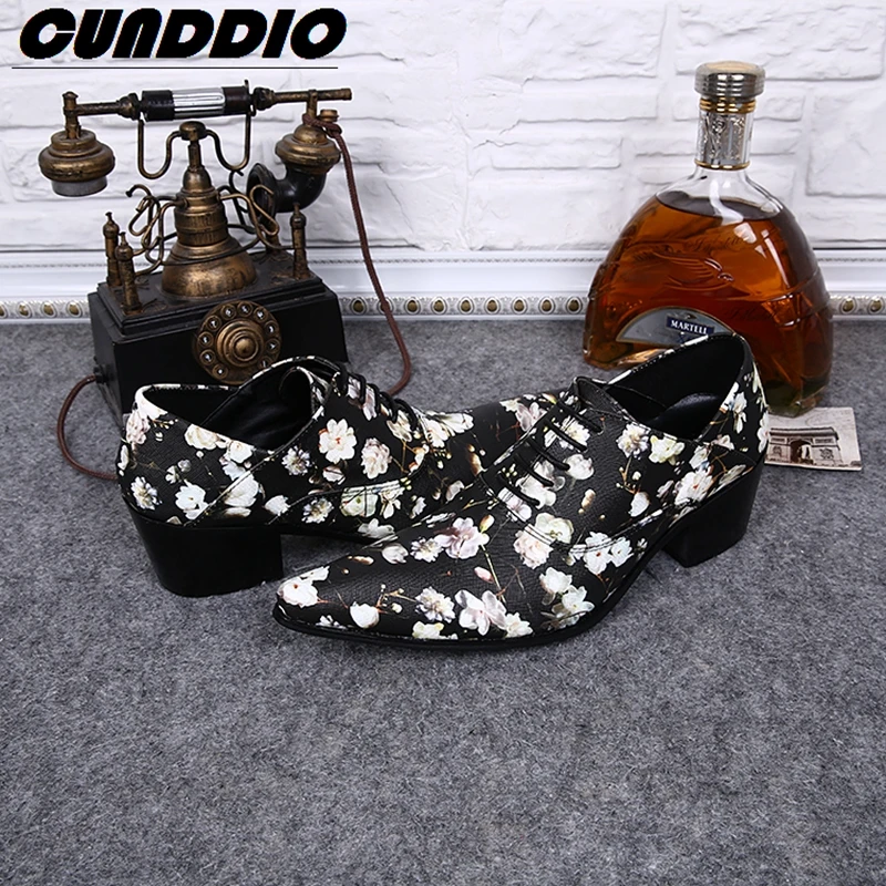 CUNDDIO 238 Хан издание Высокие каблуки указал мужская обувь Из Натуральной кожи