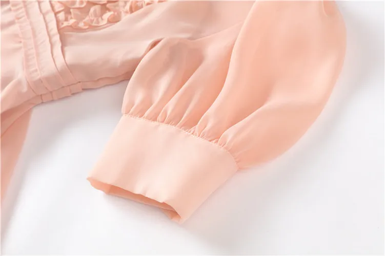 Женское шифоновое платье-туника элегантное милое платье-рубашка из