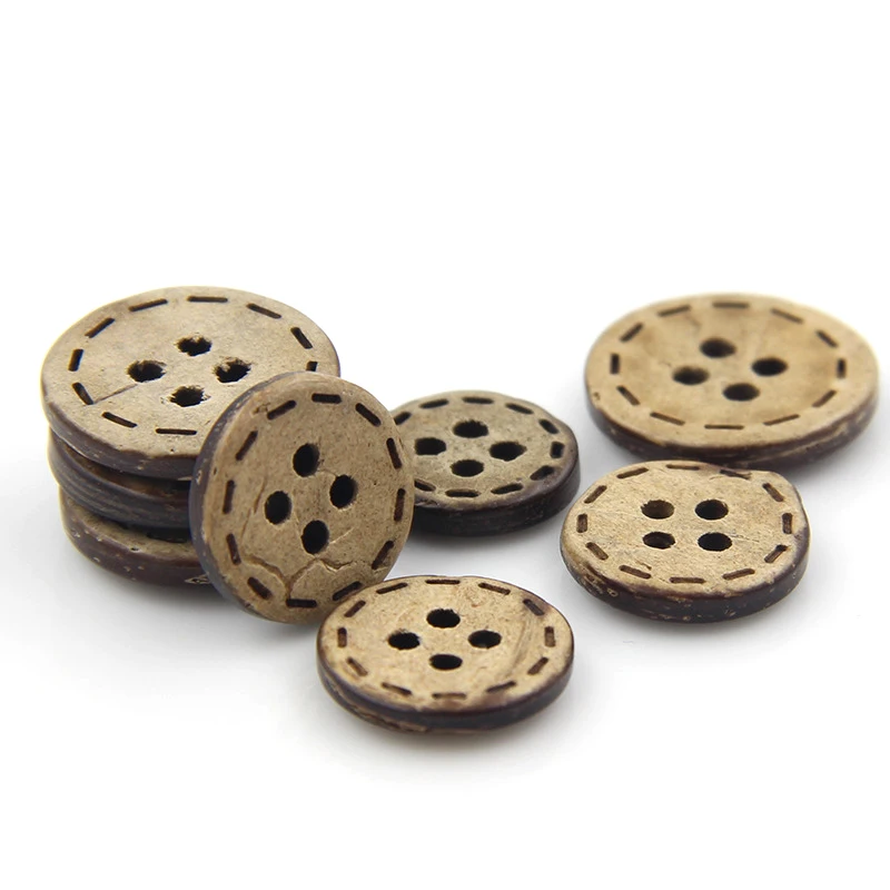 20 шт./упак. натуральный Защита окружающей среды скорлупы кокосового ореха кнопки