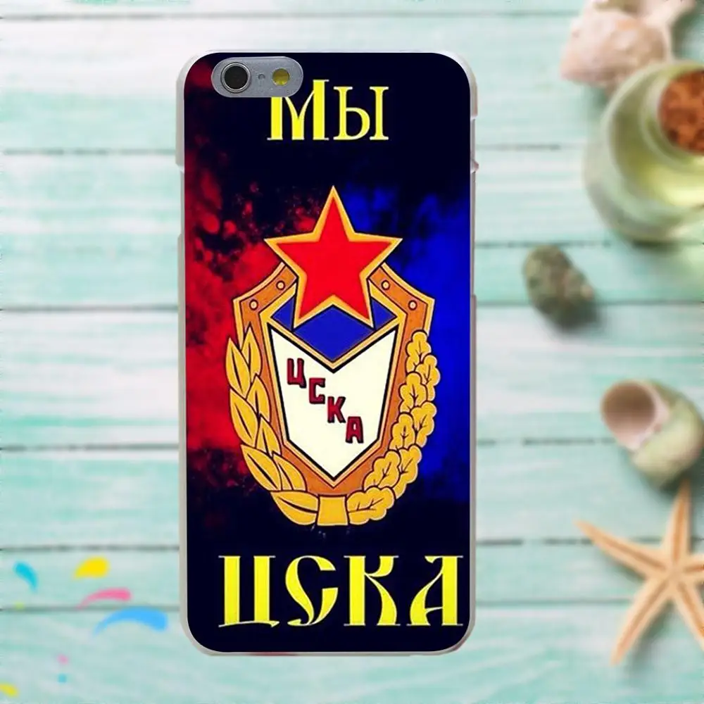 Флаг России эмблема Futbol ЦСКА Моска прекрасный пластик для Huawei G7 G8 Honor 5A 5C 5X 6 6X 7 8 V8