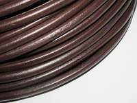 4mm brown round leather cord smooth genuine cow leather cording