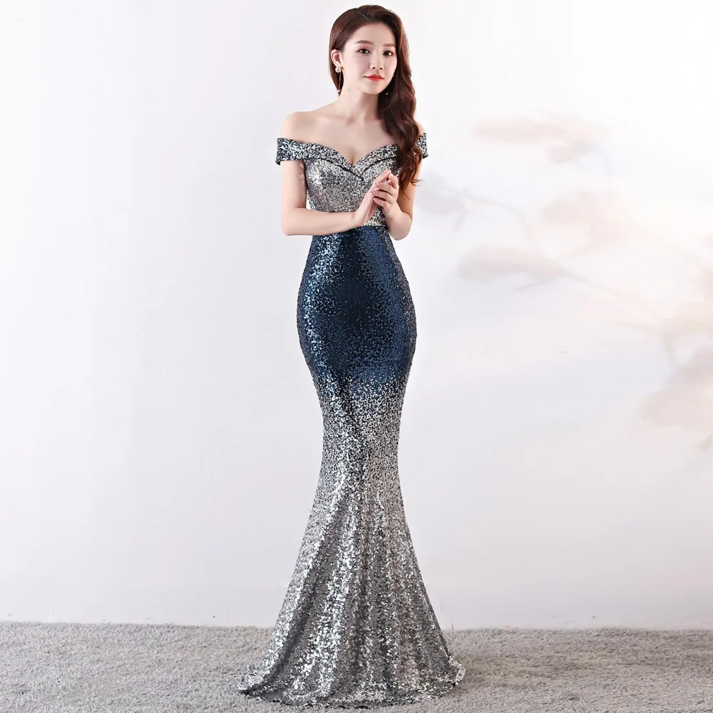 Женское вечернее платье с блестками JIROFA Длинное Элегантное Платье макси вырезом