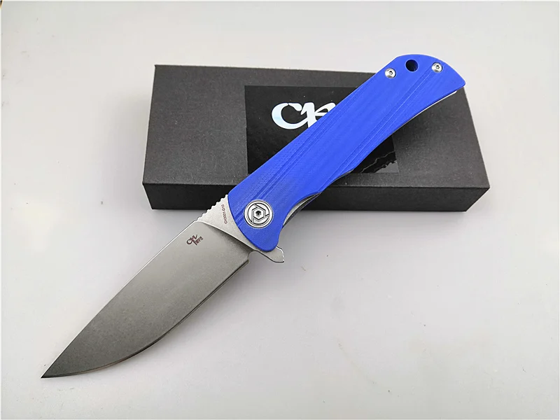 blue handle CH 3001B Флиппер складной нож D2 лезвие шарикоподшипник система G10 Ручка Кемпинг Охота Открытый карманный нож выживания складной EDC - Цвет: blue handle
