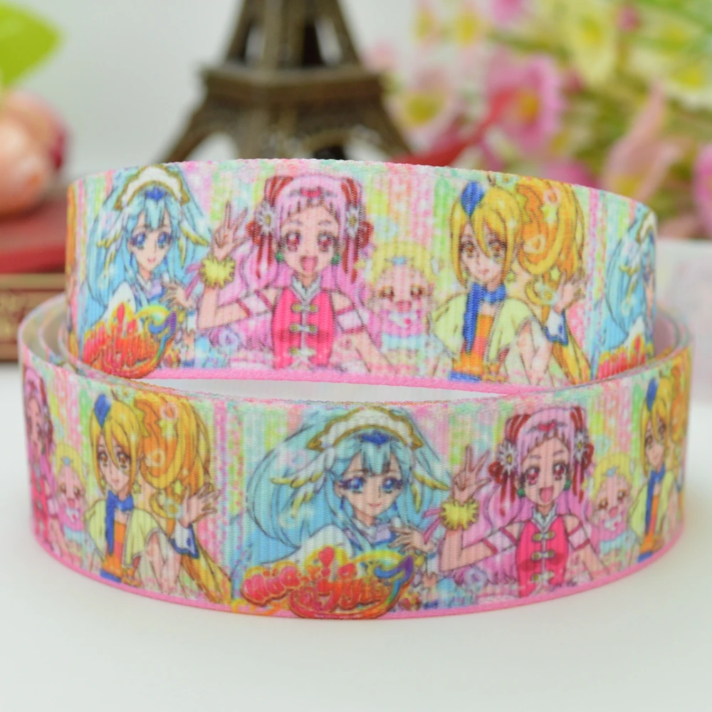 DUWES 7/8 &quot22 мм 2 5 10 20 50 ярдов hugtto precure zerochan Pretty Cure Printed grosgrain лента для волос бант DIY