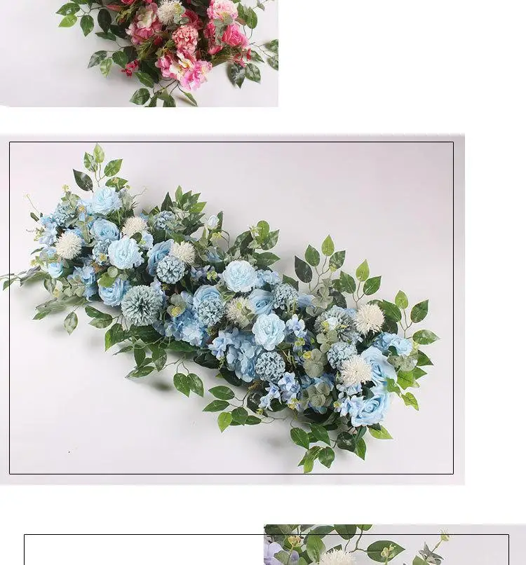 50 см Длина Шелковый цветок с пеной DIY Арка ряд цветов акантосфера Роза Пион смесь Цветок Для свадебное оформление украшение