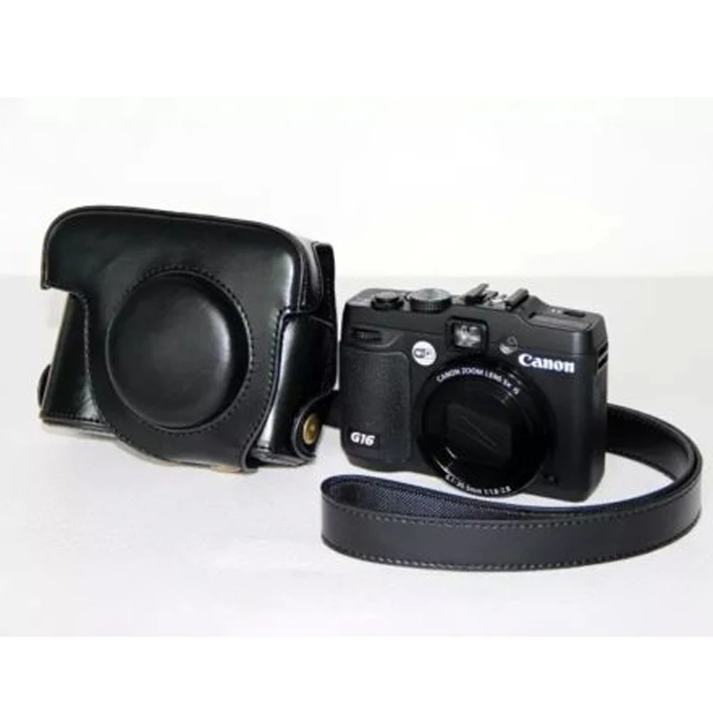 Из искусственной кожи Камера сумка чехол подходит для Canon G15 G16 W Один плечевой