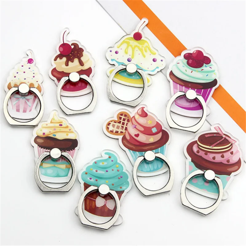 3PCS/lot Ice Cream Cake Dessert Finger Ring Stand Holder Phone Holder Stand For iPhone Huawei All SmartPhone Acrylic