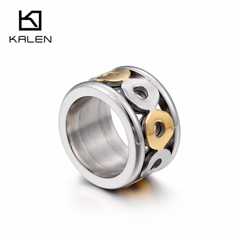 Новые золотые и цветные кольца Kalen из нержавеющей стали для женщин мужчин