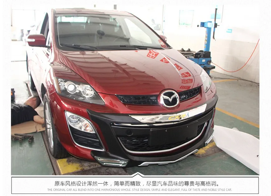 Подходит для Mazda CX-7 2012- Передний+ задний бампер диффузор бамперы для губ защитная накладка ABS хромированная отделка 2PES