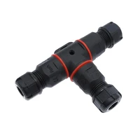 ip68 waterproof connector t shape 3 pin 250v 24a cable wire gland sleeve connector quick connect waterproof connector