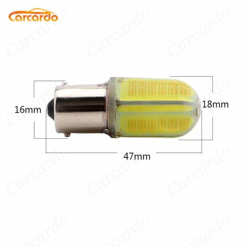 Carcardo 2 шт. 1156 BA15S 8 COB 360 градусов Shine P21W светодиодная Автомобильная задняя лампа |