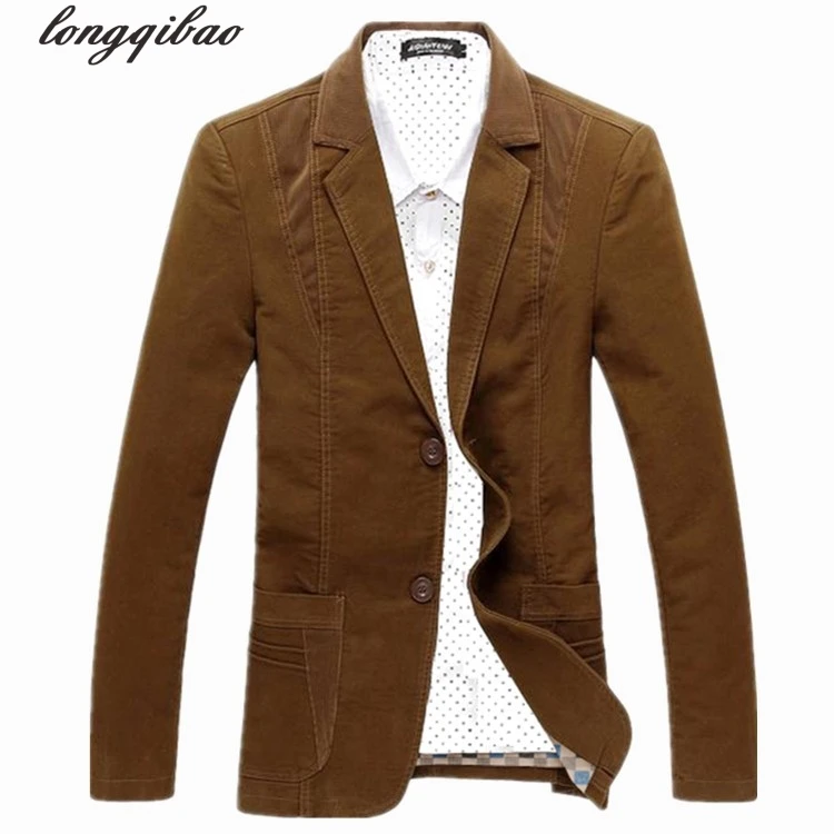 Мужской повседневный костюм корейский Тонкий однобортный хлопковый большого