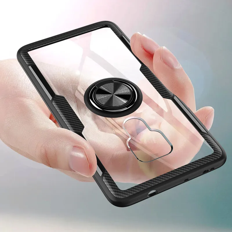Tempered Glass Case For Huawei Mate 20 X 9 10 Pro 30 P20 Lite Finger Ring Transparent Shockproof Cover |