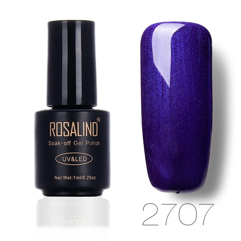 ROSALIND 7 мл Лак для ногтей великолепный цвет Гель-лак для ногтей Vernis полуперманентное верхнее покрытие Базовое покрытие гель-лаки для ногтей Гель-лак - Цвет: 2707