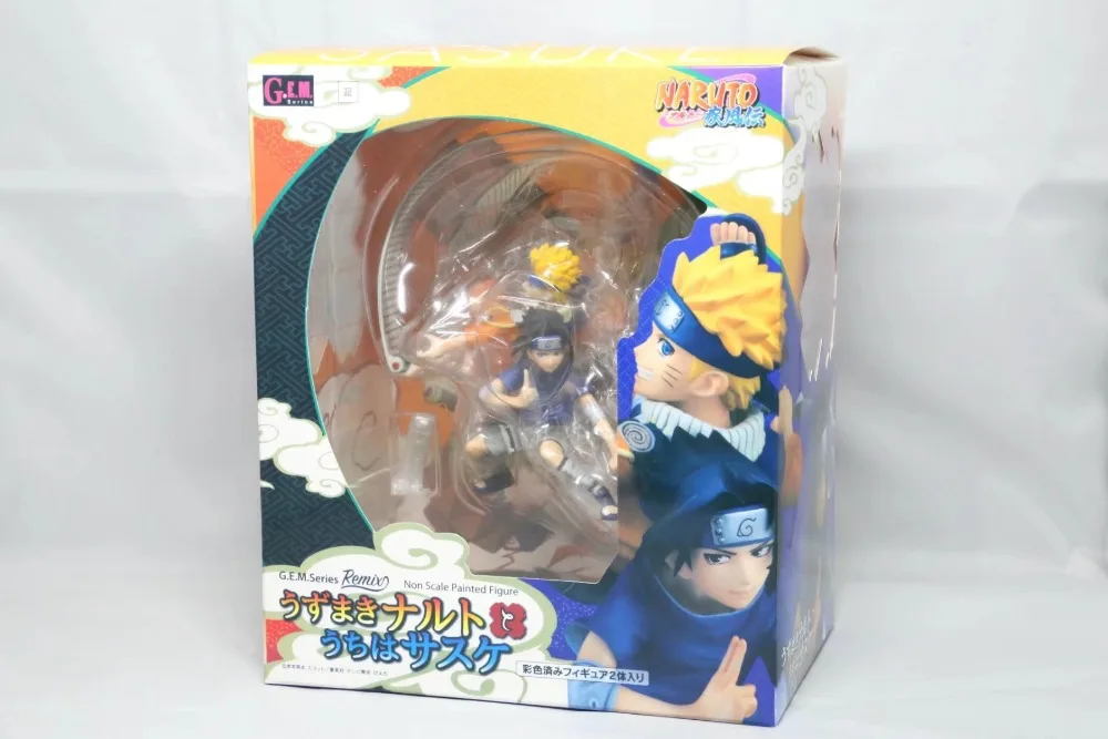 Аниме Наруто камень ПВХ фигурка 19 см Uzumaki Naruto & Uchiha Sasuke Коллекционная модель