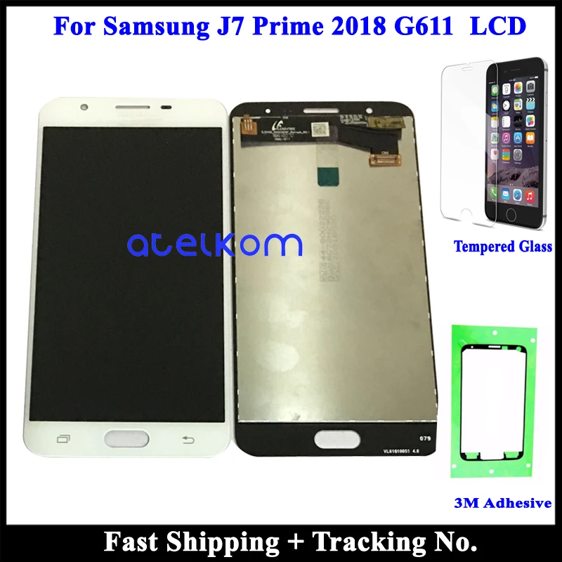 ЖК-дисплей с регулируемой яркостью для SAMSUNG J7 Prime 2018 G611 ЖК-экран Samsung сенсорным