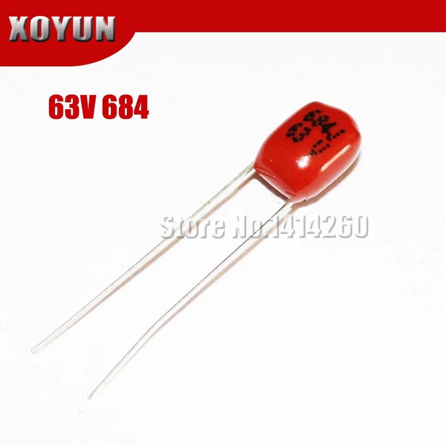 20 шт. 684 63 в 0 68 мкФ шаг 5 мм 680нф 63V684J CBB полипропиленовый пленочный