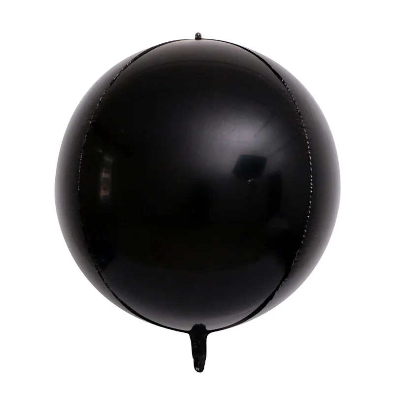 black 3 шт. 22 дюйма розовое золото серебро 4D круглые воздушные шары из фольги Свадебные украшения на день рождения гелиевые бордовые шары игрушки - Цвет: black