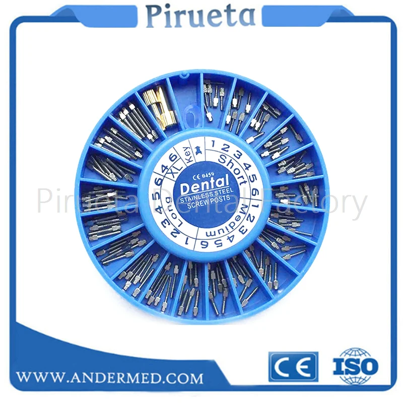 

Free Shipment Dental Stainless Steel Screw Post 120pcs&2Key Dental Screw Post Dental Materials